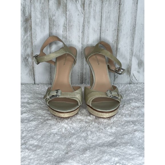Via Spiga Heeled Sandals Sage Green With Twine Soles Size 10 M - Picture 3 of 11